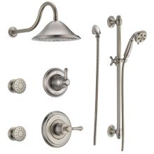 Monitor 14 Series Single Function Pressure Balanced Shower System with Shower Head, 2 Body Sprays and Hand Shower - Includes Rough-In Valves