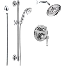 Cassidy Pressure Balanced Shower System with Shower Head, Shower Arm, Hand Shower, Slide Bar, Hose, Valve Trim and MultiChoice Rough-In