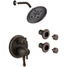 Cassidy Pressure Balanced Shower System with Shower Head, Shower Arm, Bodysprays, Valve Trim and MultiChoice Rough-In