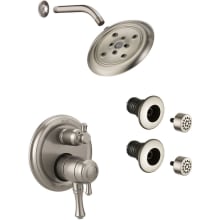 Cassidy Pressure Balanced Shower System with Shower Head, Shower Arm, Bodysprays, Valve Trim and MultiChoice Rough-In