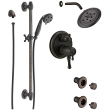 Cassidy Pressure Balanced Shower System with Shower Head, Shower Arm, Hand Shower, Slide Bar, Bodysprays, Hose, Valve Trim and MultiChoice Rough-In