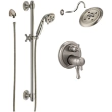Cassidy Thermostatic Shower System with Shower Head, Shower Arm, Hand Shower, Slide Bar, Hose, Valve Trim and MultiChoice Rough-In