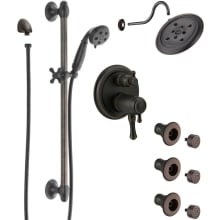Cassidy Thermostatic Shower System with Shower Head, Shower Arm, Hand Shower, Slide Bar, Bodysprays, Hose, Valve Trim and MultiChoice Rough-In