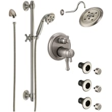Cassidy Thermostatic Shower System with Shower Head, Shower Arm, Hand Shower, Slide Bar, Bodysprays, Hose, Valve Trim and MultiChoice Rough-In
