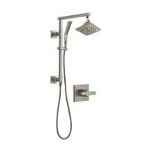 Pivotal Pressure Balanced Shower System with Shower Head, Hand Shower, Slide Bar, Hose, and Valve Trim