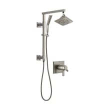 Pivotal Thermostatic Shower System with Shower Head, Hand Shower, Slide Bar, Hose, and Valve Trim