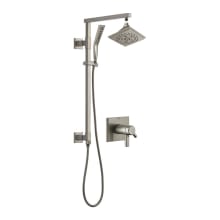 Pivotal Thermostatic Shower System with Shower Head, Hand Shower, Slide Bar, Hose, and Valve Trim