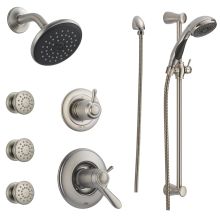 TempAssure 17T Series Thermostatic Shower System with Integrated Volume Control, Shower Head, 3 Body Sprays and Hand Shower - Includes Rough-In Valves
