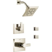 Monitor 14 Series Single Function Pressure Balanced Shower System with Shower Head and 2 Body Sprays - Includes Rough-In Valves