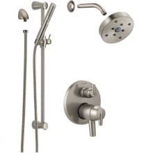 Trinsic Pressure Balanced Shower System with Shower Head, Shower Arm, Hand Shower, Slide Bar Hose, Valve Trim and MultiChoice Rough-In