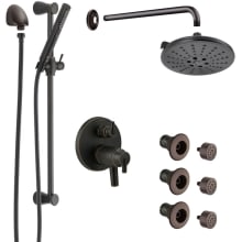 Trinsic Thermostatic Shower System with Shower Head, Shower Arm, Hand Shower, Slide Bar, Bodysprays, Hose, Valve Trim and MultiChoice Rough-In