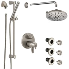Trinsic Thermostatic Shower System with Shower Head, Shower Arm, Hand Shower, Slide Bar, Bodysprays, Hose, Valve Trim and MultiChoice Rough-In