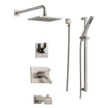 TempAssure 17T Series Thermostatic Tub and Shower System with Volume Control, Shower Head, Hand Shower, and Slide Bar - Includes Rough-In Valves