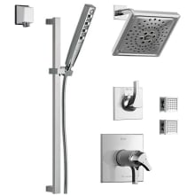 Monitor 17 Series Dual Function Pressure Balanced Shower System with Integrated Volume Control, Shower Head, 2 Body Sprays and Hand Shower - Includes Rough-In Valves