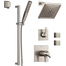 Monitor 17 Series Dual Function Pressure Balanced Shower System with Integrated Volume Control, Shower Head, 2 Body Sprays and Hand Shower - Includes Rough-In Valves
