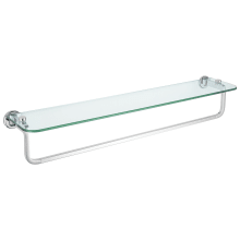 Kendari 25-3/4" Glass Bathroom Shelf with Integrated Towel Bar