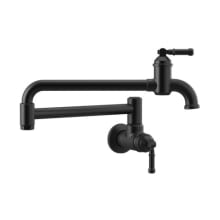 Broderick 4 GPM Wall Mounted Double Handle Pot Filler Faucet with Brass Handles