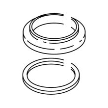 Lavatory Trim Ring and Gasket from the Grail Collection