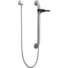 Stainless Steel Grab / Slide Bar Package with Chrome Wall Supply and Hose - Less Handshower