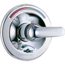 Single Handle Shower Valve Trim with Push Button Diverter and Metal Lever Handle from the Commercial Series