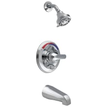 Commercial Single Handle Tub and Shower Valve Trim with Push Button Diverter and Metal Lever Handle