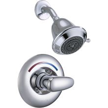 Single Handle Shower Valve Trim with 1.75GPM Multi Function Shower Head and Metal Lever Handle from the Commercial Series