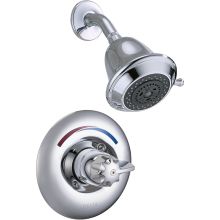 Single Handle Shower Valve Trim with 1.75GPM Multi Function Shower Head and Metal Blade Handle from the Commercial Series