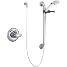 Single Handle Shower Valve Trim Less Shower Head with Metal Lever Handle and Personal Hand Shower with 24" Combination Grab / Slide Bar from the Commercial Series
