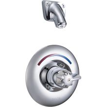 Single Handle Shower Valve Trim with Metal Blade Handle and Vandal Resistant Single Function Shower Head from the Commercial Series
