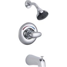 Single Handle Tub and Shower Valve Trim with Metal Lever Handle and 1.5GPM Single Function Shower Head from the Commercial Series