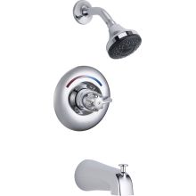 Single Handle Tub and Shower Valve Trim with Metal Blade Handle and 1.5GPM Single Function Shower Head from the Commercial Series