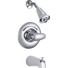 Single Handle Tub and Shower Valve Trim with Metal Lever Handle and H2OKinetic Single Function Shower Head from the Commercial Series
