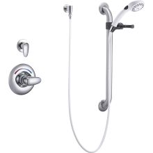 Single Handle Shower Valve Trim with Personal Hand Shower 24" Grab / Slide Bar and Metal Lever Handles Less Shower Head from the Commercial Series