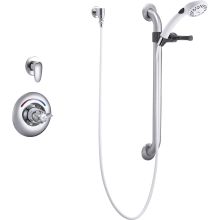 Single Handle Shower Valve Trim with Personal Hand Shower 24" Grab / Slide Bar and Metal Blade Handles Less Shower Head from the Commercial Series