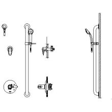 Commercial Thermostatic Shower Trim with Handshower, Integrated Volume Control, and Diverter - Less Rough-In Valve