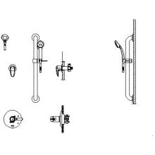 Commercial Thermostatic Shower Trim with Handshower, Hose, Integrated Volume Control, and Diverter - Less Rough-In Valve