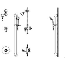 Commercial Thermostatic Shower System with Shower Head, Handshower, Integrated Volume Control, and Diverter - Less Rough-In Valve