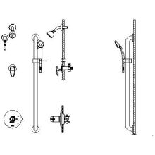 Commercial Thermostatic Shower System with Shower Head, Handshower, Hose, Integrated Volume Control, and Diverter - Less Rough-In Valve
