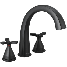 Stryke Deck Mounted Roman Tub Filler with Arc Spout and Helo Style Handles