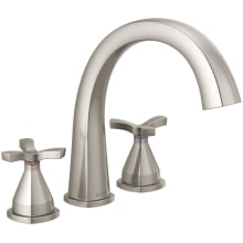 Stryke Deck Mounted Roman Tub Filler with Arc Spout and Helo Style Handles