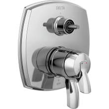 Stryke 17 Series Pressure Balanced Valve Trim with Integrated Volume Control and 3 Function Diverter for Two Shower Applications - Less Rough-In and Handles