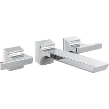 Pivotal 1.2 GPM Wall Mounted Widespread Bathroom Faucet - Less Drain