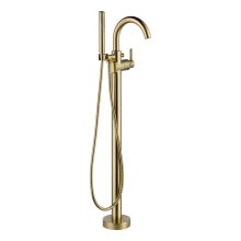 Floor Mounted Tub Filler with Hand Shower and Hose - Rough-in Valve Included