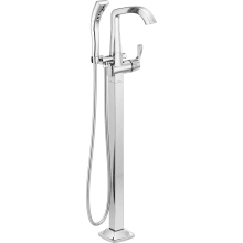 Stryke Floor Mounted Tub Filler with Integrated Diverter, Hand Shower, and Lever Handle - Less Rough In