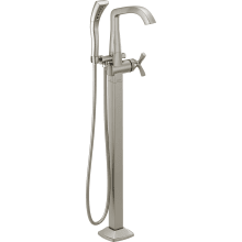 Stryke Floor Mounted Tub Filler with Integrated Diverter and Hand Shower - Less Rough In