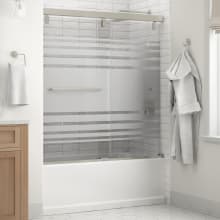 Classic 59-1/4" High x 59" Wide Bypass Semi Frameless Tub Door with Pattern Glass
