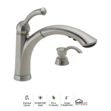 Lewiston Pullout Spray Kitchen Faucet with Soap Dispenser, Diamond Seal and Touch Clean Technologies
