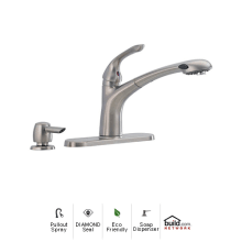 Uptown Pullout Spray Kitchen Faucet with Diamond Seal Technology - Includes Soap Dispenser