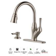 Velino Pullout Spray Kitchen Faucet with MagnaTite Docking, Diamond Seal and Touch Clean Technologies - Includes Soap Dispenser