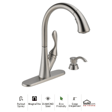 Ashton Pullout Spray Kitchen Faucet with MagnaTite Docking and Diamond Seal Technologies - Includes Soap Dispenser